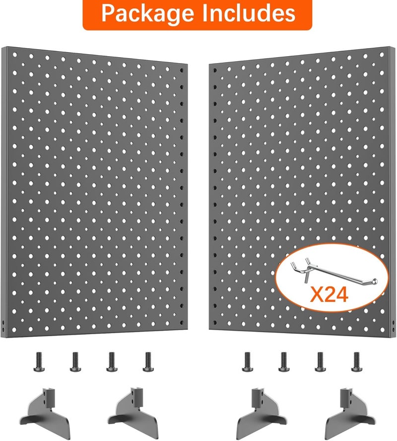 TORACK Pegboard Display Stand for Craft Shows & Fairs, 12 x 16 in Metal Tabletop Pegboard Display with Hooks for Christmas Fair Event(Black, Pack of 2) - Image 4